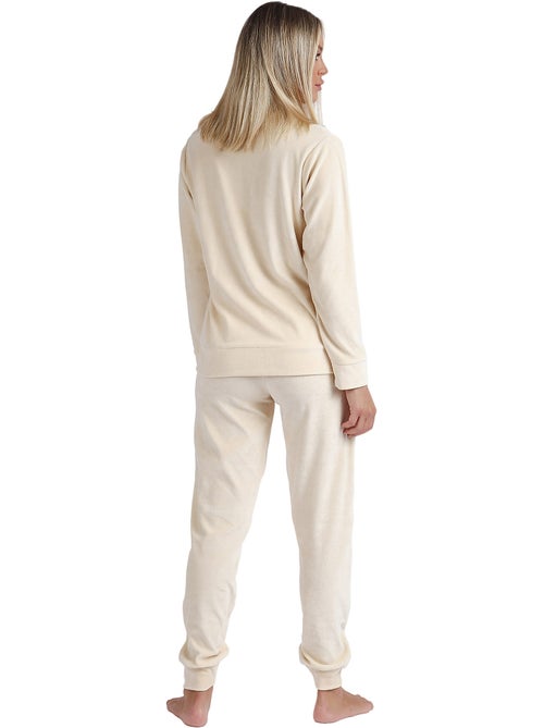 ADMAS Pijama Abierto Manga Larga Doble Velvet Soft Home para Mujer - Kiabi ADMAS Pijama Abierto Manga Larga Doble Velvet Soft Home para Mujer - Kiabi