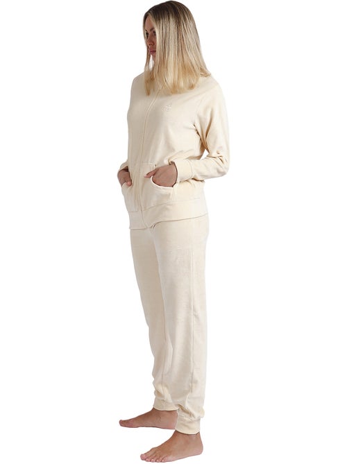ADMAS Pijama Abierto Manga Larga Doble Velvet Soft Home para Mujer - Kiabi ADMAS Pijama Abierto Manga Larga Doble Velvet Soft Home para Mujer - Kiabi