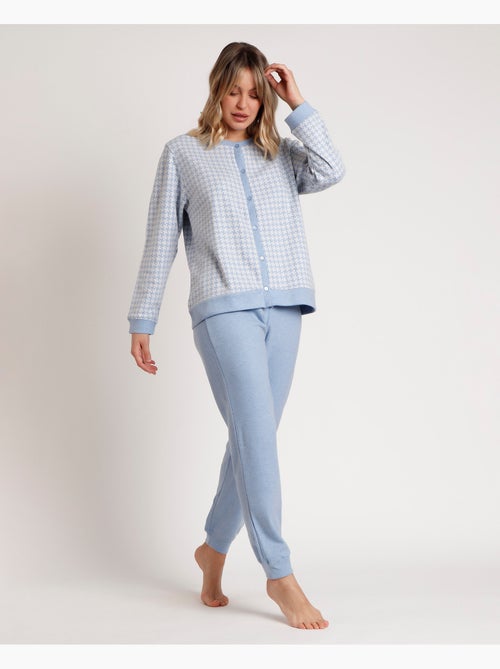 ADMAS Pijama Abierto Manga Larga Punto Milano Dream para Mujer - Kiabi ADMAS Pijama Abierto Manga Larga Punto Milano Dream para Mujer - Kiabi