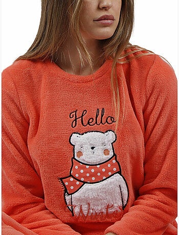 ADMAS Pijama Calentito Manga Larga Hello Winter para Mujer