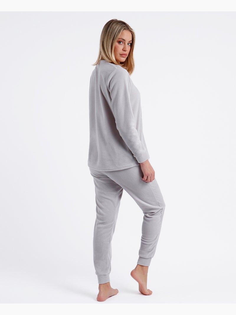 ADMAS Pijama Calentito Manga Larga Morning Mouse para Mujer Gris - Kiabi