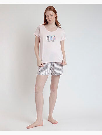 ADMAS Pijama Manga Caída Beach Life para Mujer