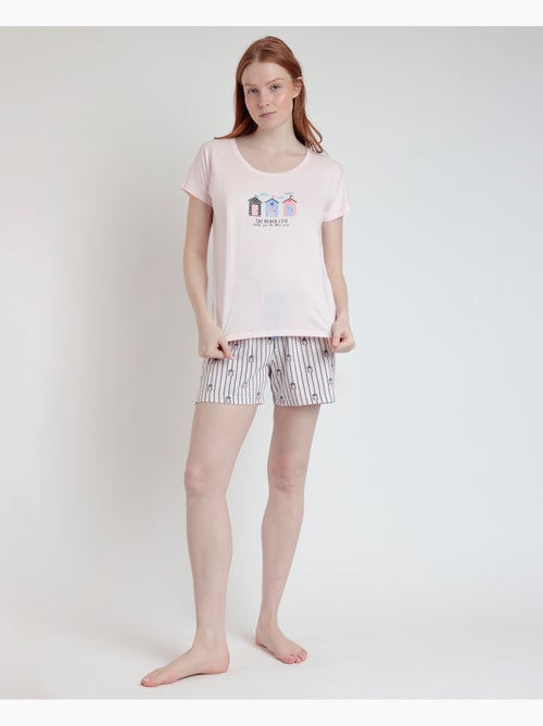 ADMAS Pijama Manga Caída Beach Life para Mujer - Kiabi ADMAS Pijama Manga Caída Beach Life para Mujer - Kiabi