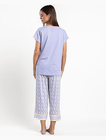 ADMAS Pijama Manga Caída Lavand Butter para Mujer