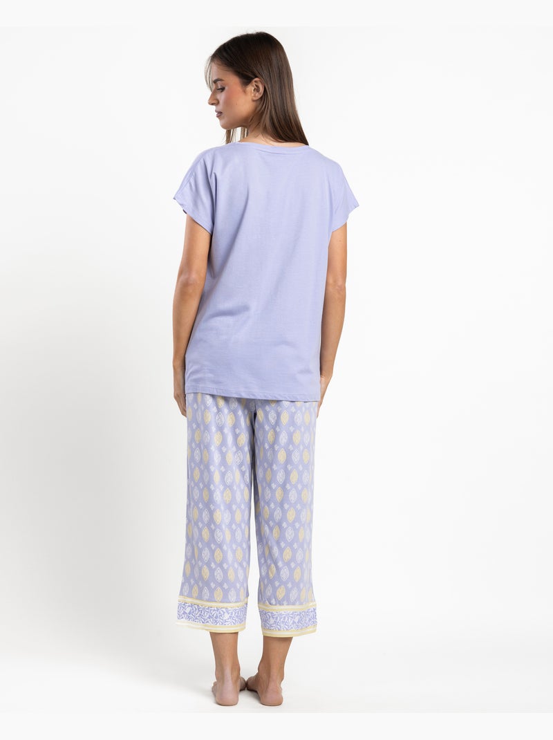 ADMAS Pijama Manga Caída Lavand Butter para Mujer Malva - Kiabi