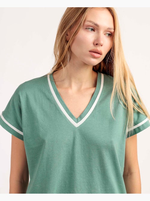 ADMAS Pijama Manga Caída Palm Mosaic para Mujer - Kiabi