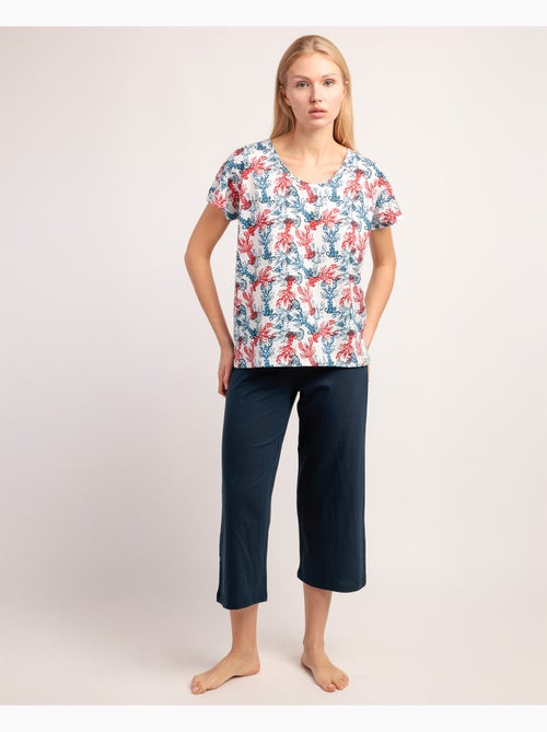 ADMAS Pijama Manga Caída Vitamin Sea para Mujer - Kiabi