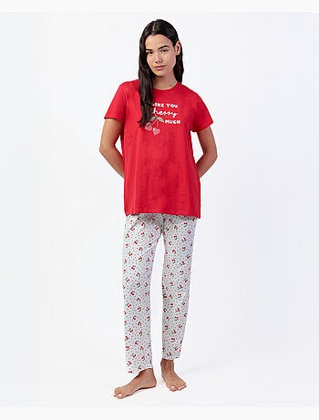 ADMAS Pijama Manga Corta Cherries para Mujer