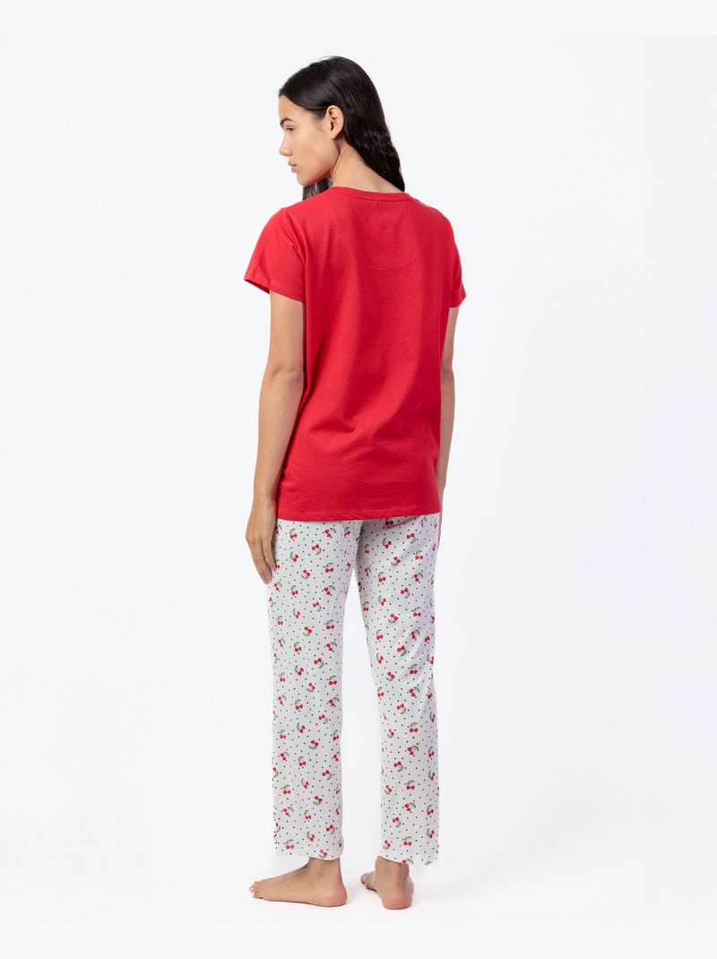 ADMAS Pijama Manga Corta Cherries para Mujer Rojo - Kiabi