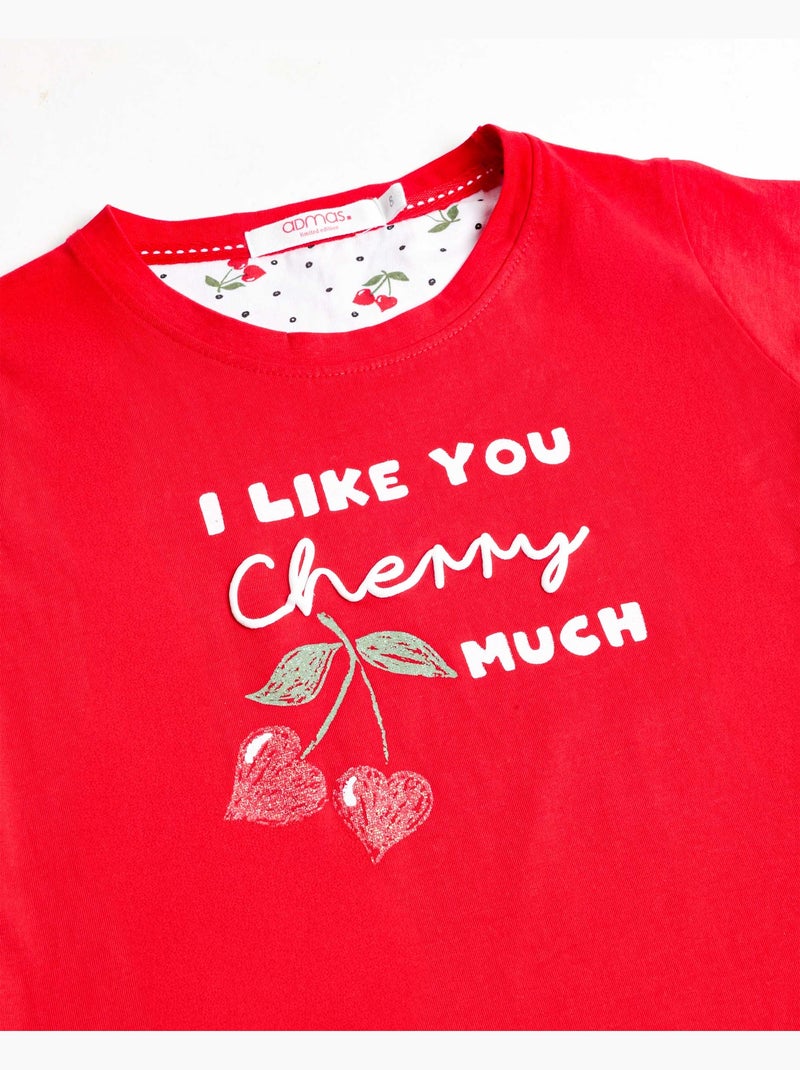 ADMAS Pijama Manga Corta Cherries para Niña Rojo - Kiabi