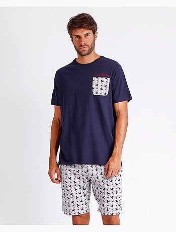ADMAS Pijama Manga Corta Cute Teddy para Hombre