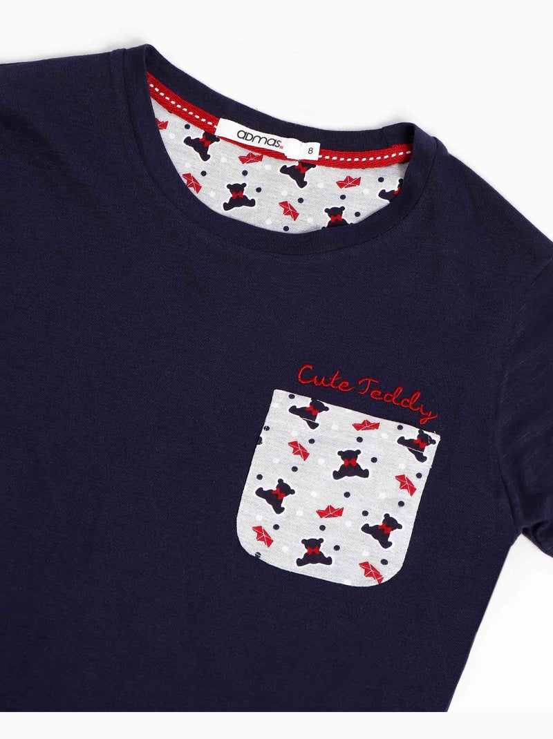 ADMAS Pijama Manga Corta Cute Teddy para Niño Azul marino - Kiabi
