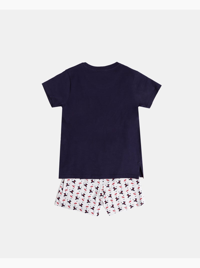 ADMAS Pijama Manga Corta Cute Teddy para Niño Azul marino - Kiabi