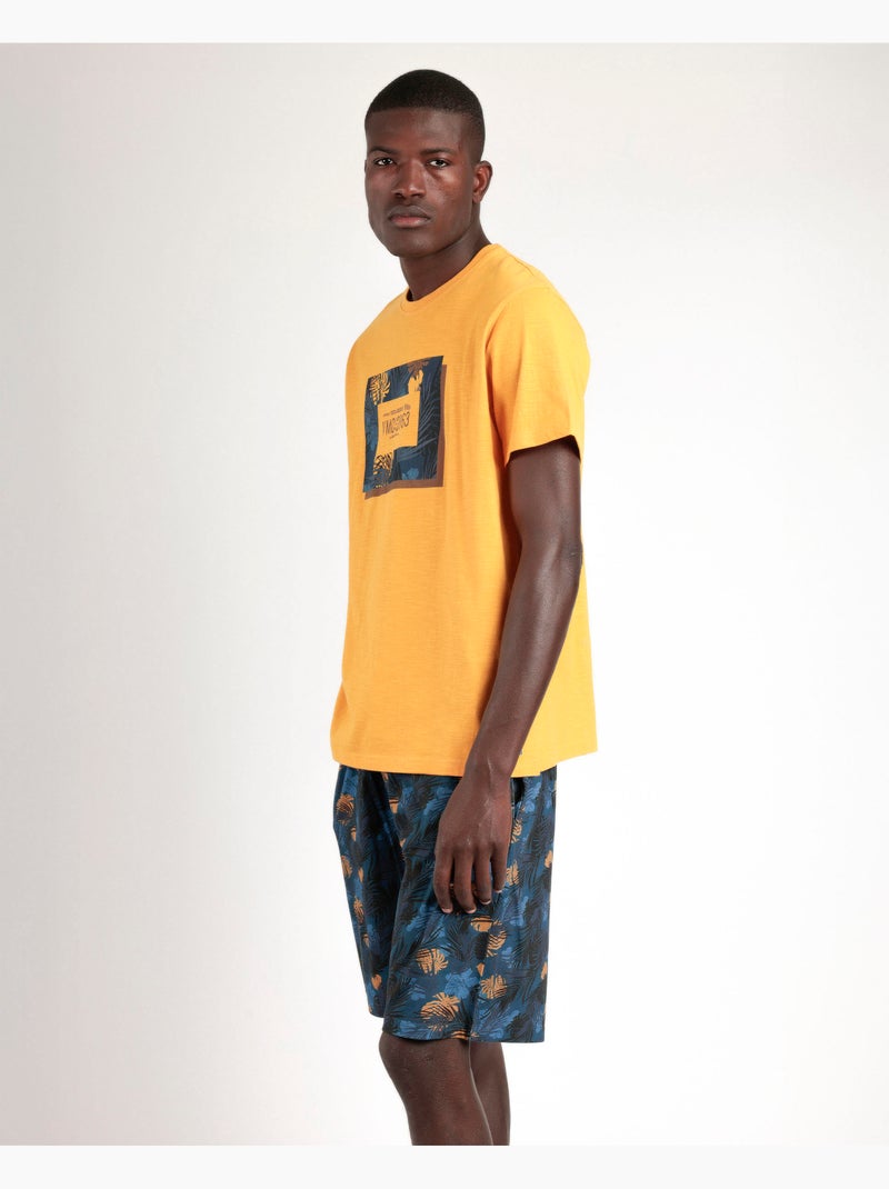 ADMAS Pijama Manga Corta Denver para Hombre Mostaza - Kiabi