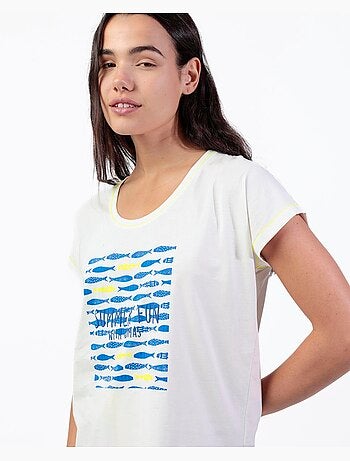 ADMAS Pijama Manga Corta Fishing Blue para Mujer
