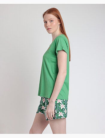 ADMAS Pijama Manga Corta Flowers In The Sun para Mujer