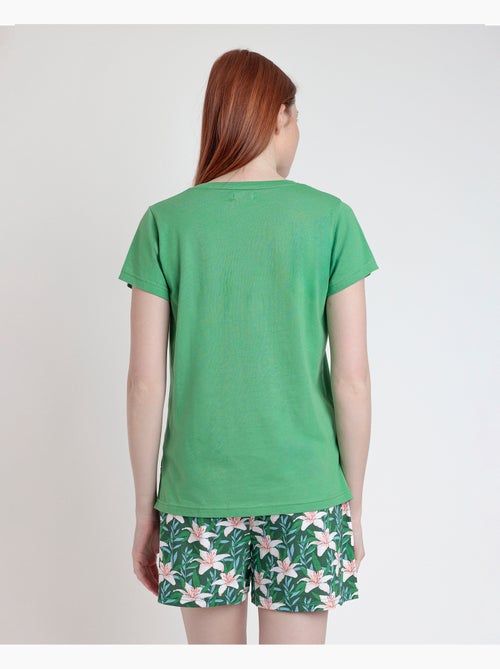 ADMAS Pijama Manga Corta Flowers In The Sun para Mujer - Kiabi ADMAS Pijama Manga Corta Flowers In The Sun para Mujer - Kiabi