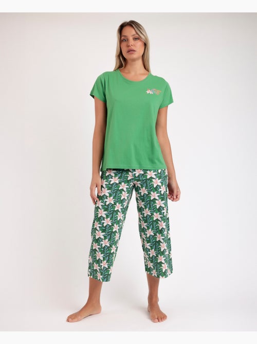 ADMAS Pijama Manga Corta Flowers In The Sun para Mujer - Kiabi ADMAS Pijama Manga Corta Flowers In The Sun para Mujer - Kiabi