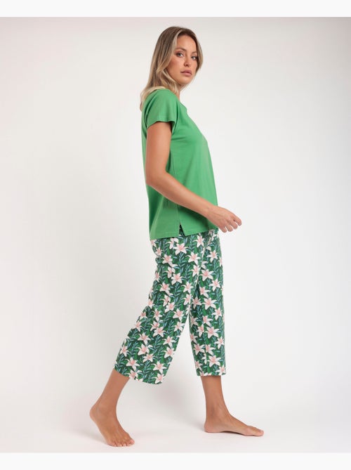 ADMAS Pijama Manga Corta Flowers In The Sun para Mujer - Kiabi ADMAS Pijama Manga Corta Flowers In The Sun para Mujer - Kiabi