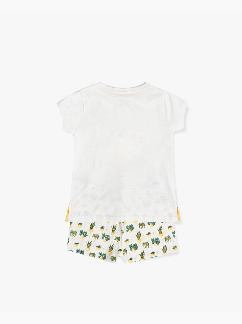ADMAS Pijama Manga Corta Hanging Out para Niña Blanco roto - Kiabi