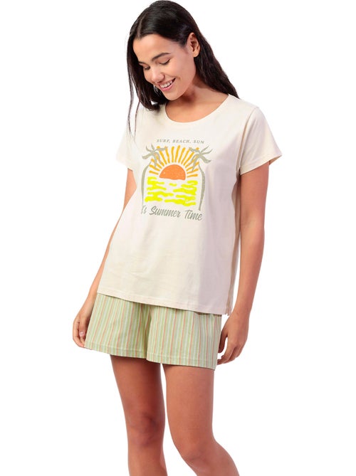 ADMAS Pijama Manga Corta It S Summer Time para Mujer - Kiabi ADMAS Pijama Manga Corta It S Summer Time para Mujer - Kiabi