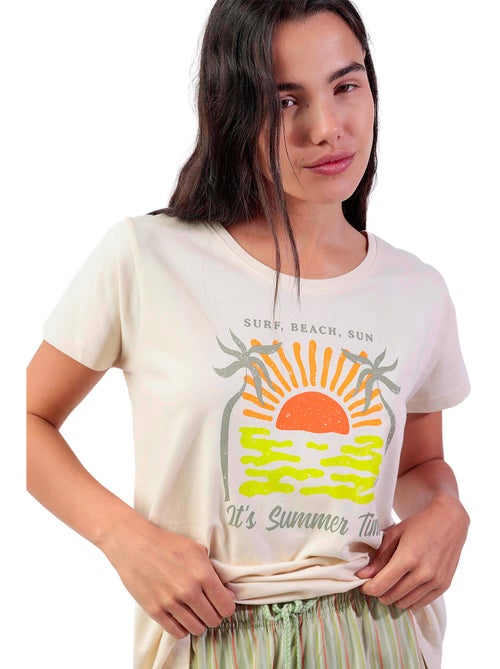 ADMAS Pijama Manga Corta It S Summer Time para Mujer - Kiabi ADMAS Pijama Manga Corta It S Summer Time para Mujer - Kiabi