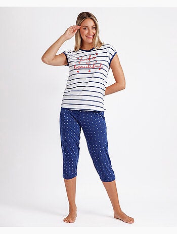 ADMAS Pijama Manga Corta Life Is Beautiful para Mujer