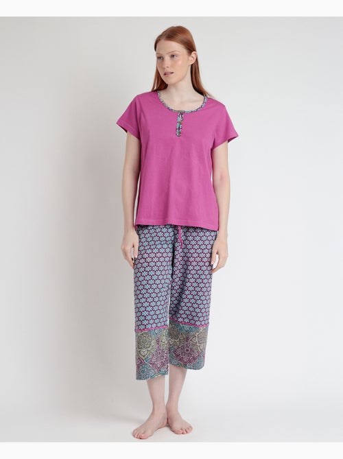 ADMAS Pijama Manga Corta Mandala Flower para Mujer - Kiabi ADMAS Pijama Manga Corta Mandala Flower para Mujer - Kiabi