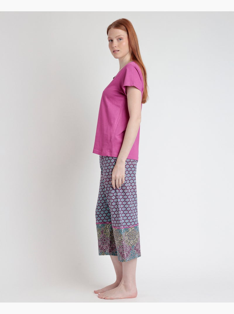 ADMAS Pijama Manga Corta Mandala Flower para Mujer Violeta/Rosa - Kiabi