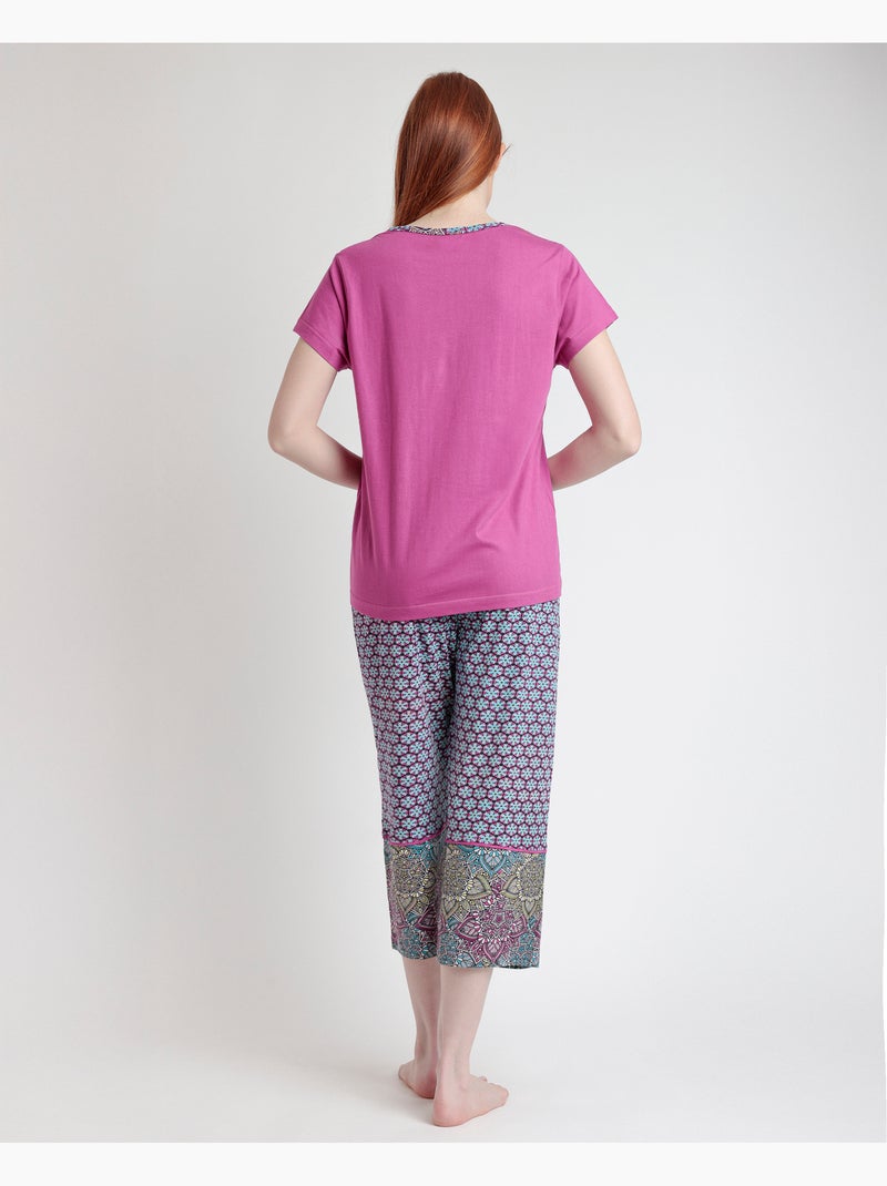 ADMAS Pijama Manga Corta Mandala Flower para Mujer Violeta/Rosa - Kiabi