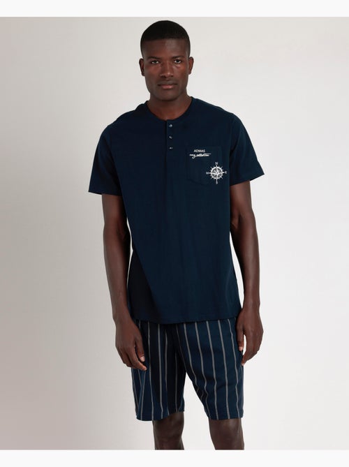 ADMAS Pijama Manga Corta Navy Collection para Hombre - Kiabi ADMAS Pijama Manga Corta Navy Collection para Hombre - Kiabi