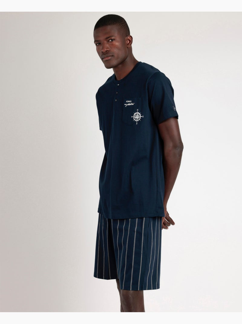 ADMAS Pijama Manga Corta Navy Collection para Hombre Azul - Kiabi