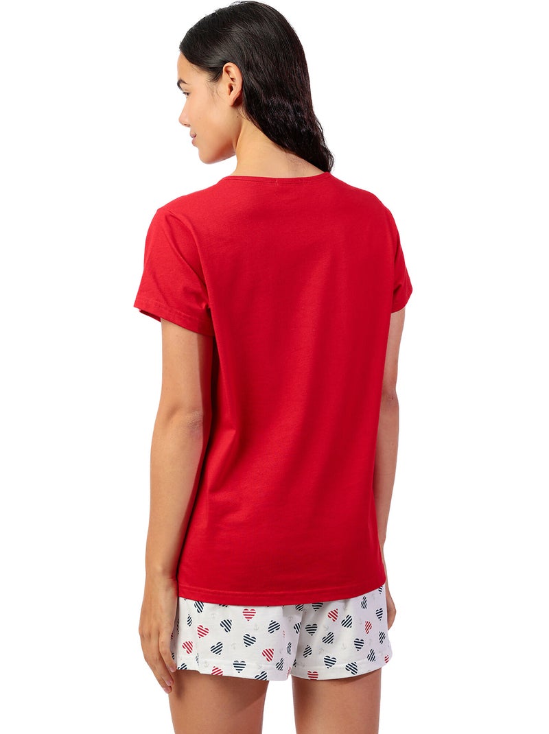 ADMAS Pijama Manga Corta Ocean Lover para Mujer Rojo - Kiabi
