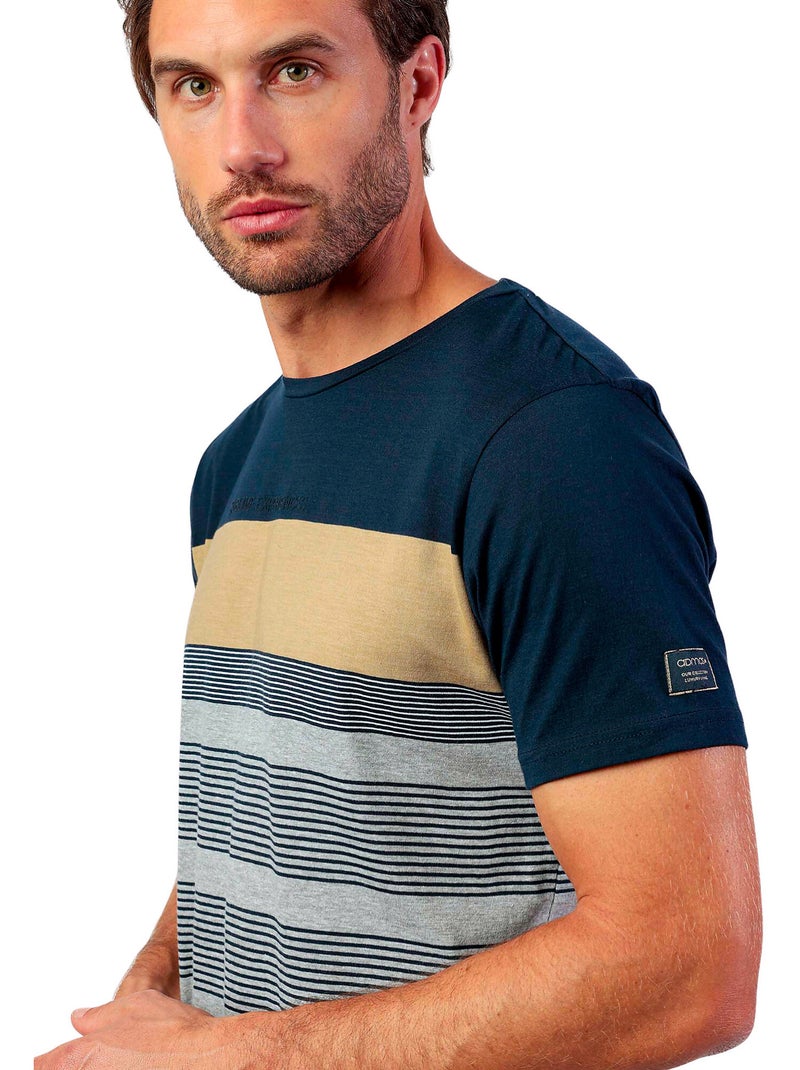 ADMAS Pijama Manga Corta Rayas Sublime Experiences para Hombre Azul marino - Kiabi