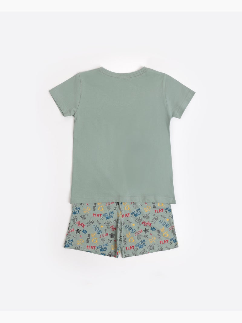 ADMAS Pijama Manga Corta Skate para Niño Caqui - Kiabi