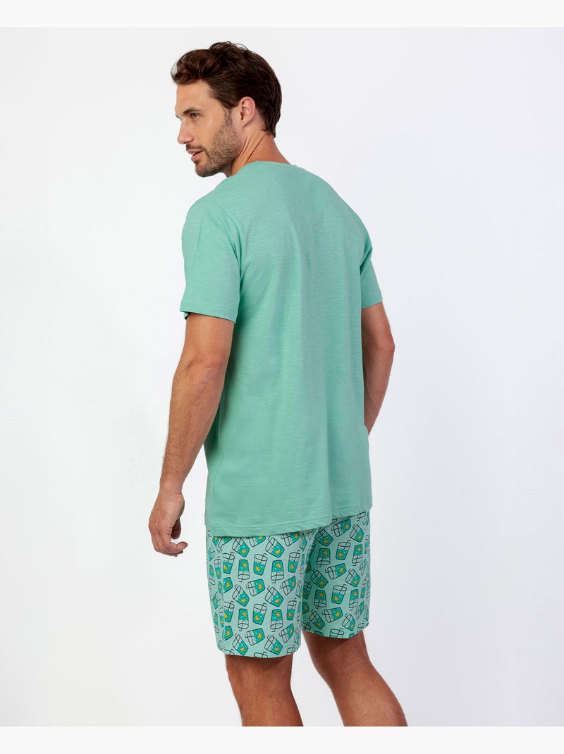 ADMAS Pijama Manga Corta Soda para Hombre Verde - Kiabi