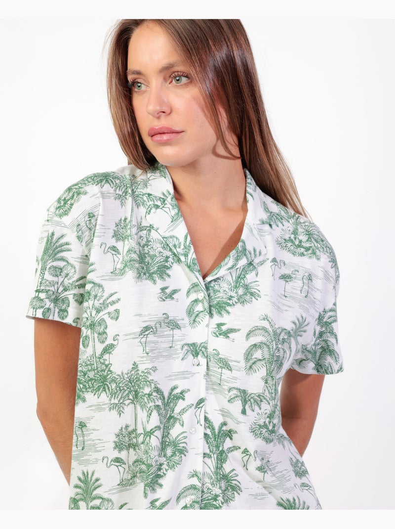 ADMAS Pijama Manga Corta Summer Paradise para Mujer Verde bosque - Kiabi