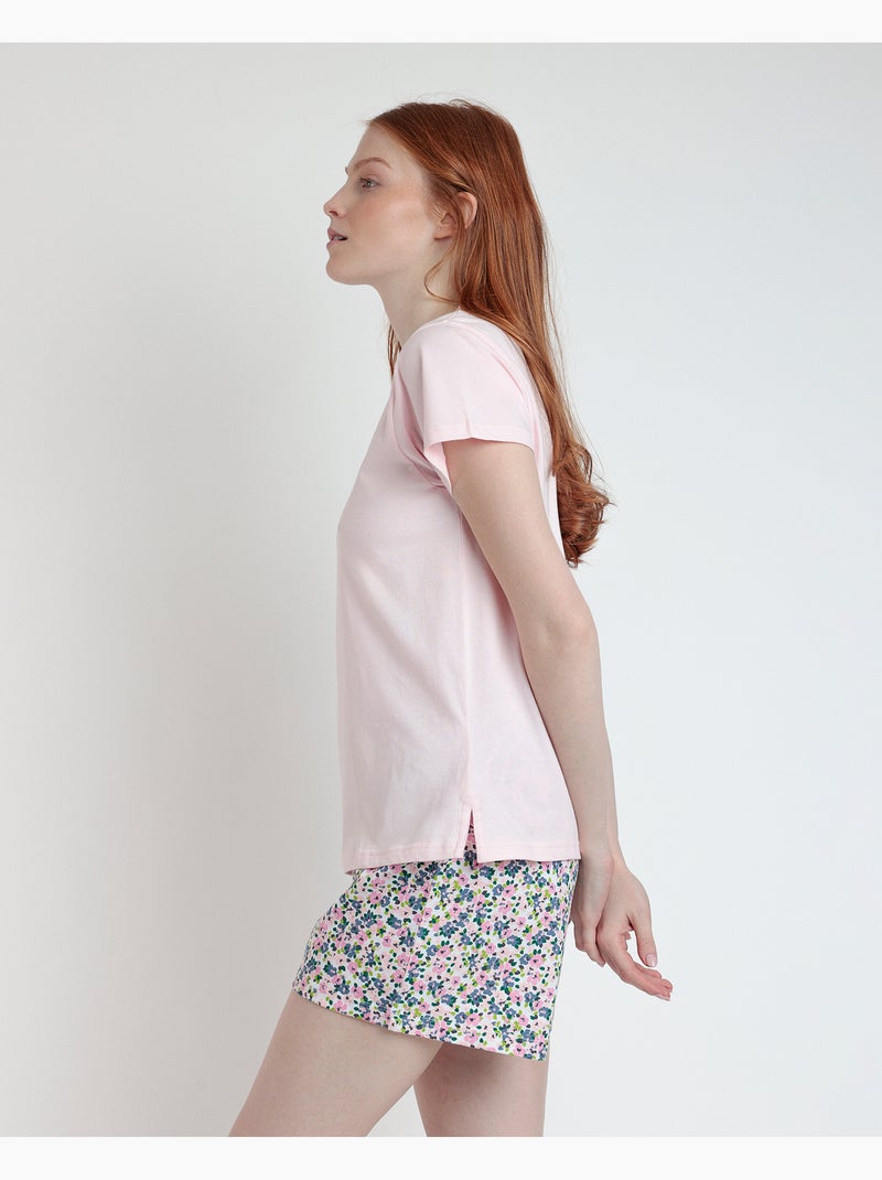 ADMAS Pijama Manga Corta Sweet Garden para Mujer Rosa claro - Kiabi