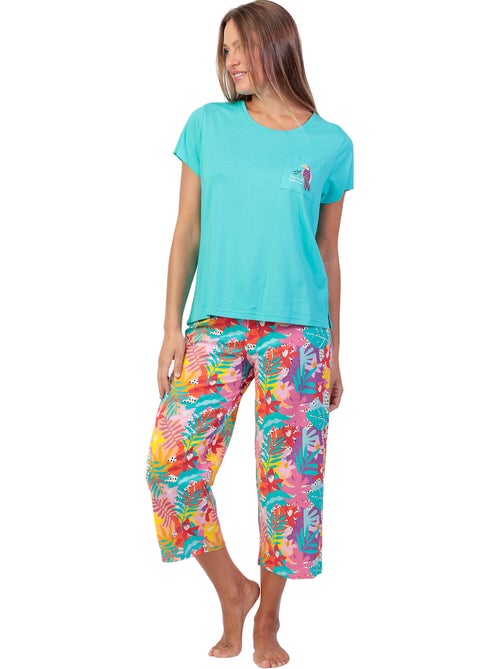 ADMAS Pijama Manga Corta Tropical Summer para Mujer - Kiabi