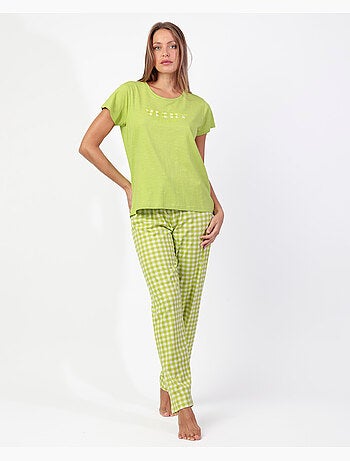 ADMAS Pijama Manga Corta Vichy Mood para Mujer