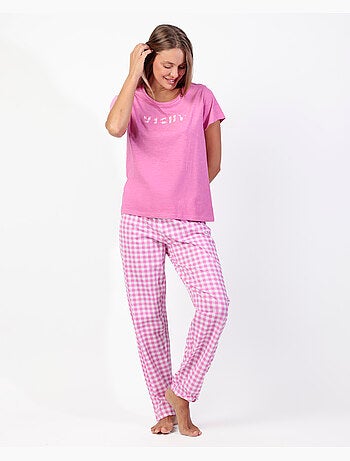 ADMAS Pijama Manga Corta Vichy Mood para Mujer