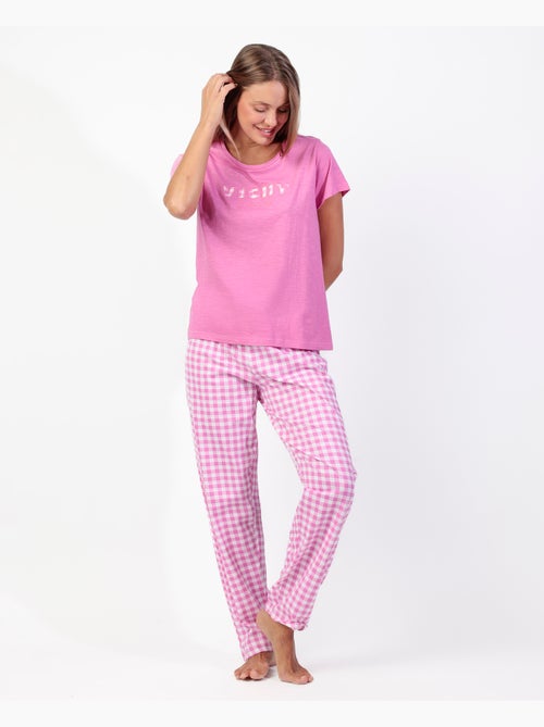 ADMAS Pijama Manga Corta Vichy Mood para Mujer - Kiabi