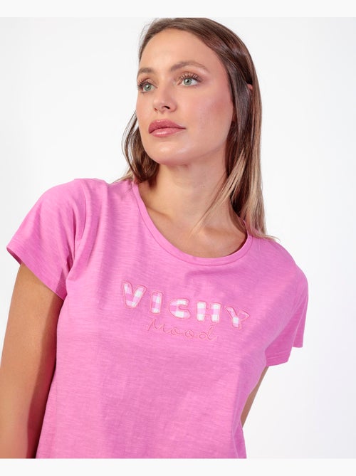 ADMAS Pijama Manga Corta Vichy Mood para Mujer - Kiabi