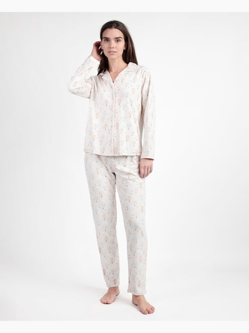 ADMAS Pijama Manga Larga Abierto Enjoy Every Moment para Mujer - Kiabi ADMAS Pijama Manga Larga Abierto Enjoy Every Moment para Mujer - Kiabi
