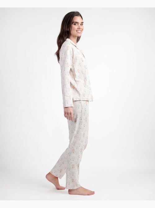 ADMAS Pijama Manga Larga Abierto Enjoy Every Moment para Mujer - Kiabi ADMAS Pijama Manga Larga Abierto Enjoy Every Moment para Mujer - Kiabi
