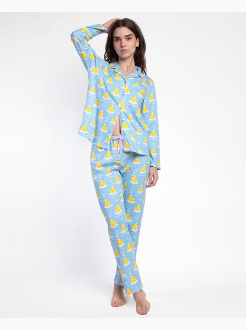 ADMAS Pijama Manga Larga Abierto Sweet Duckling para Mujer - Kiabi ADMAS Pijama Manga Larga Abierto Sweet Duckling para Mujer - Kiabi