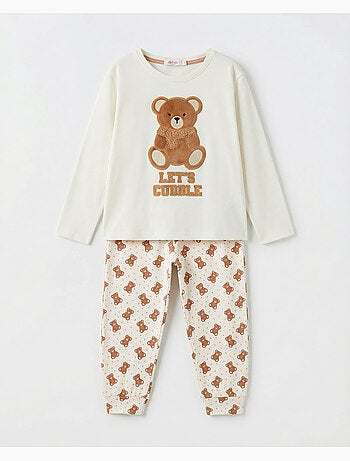 ADMAS Pijama Manga Larga Bear Hugs para Niña