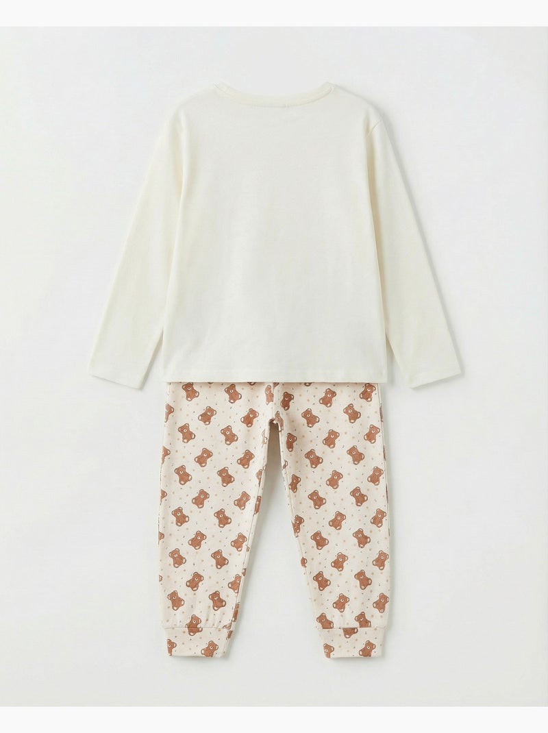 ADMAS Pijama Manga Larga Bear Hugs para Niña Crudo - Kiabi