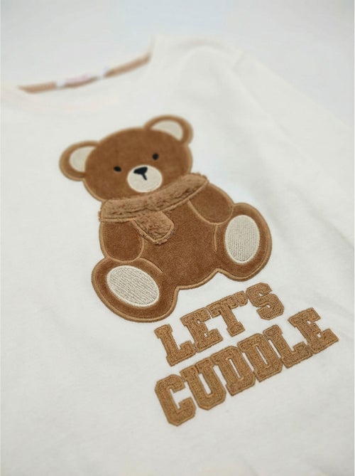 ADMAS Pijama Manga Larga Bear Hugs para Niña - Kiabi ADMAS Pijama Manga Larga Bear Hugs para Niña - Kiabi