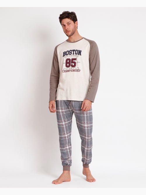 ADMAS Pijama Manga Larga Boston para Hombre - Kiabi ADMAS Pijama Manga Larga Boston para Hombre - Kiabi